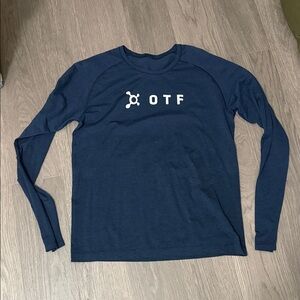 lululemon athletica Men's Long Sleeve Crew - Navy with White Logo